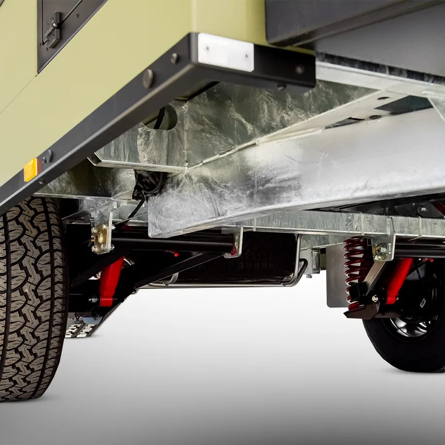 Hot-dipped galvansied chassis & JTECH independent coil suspension