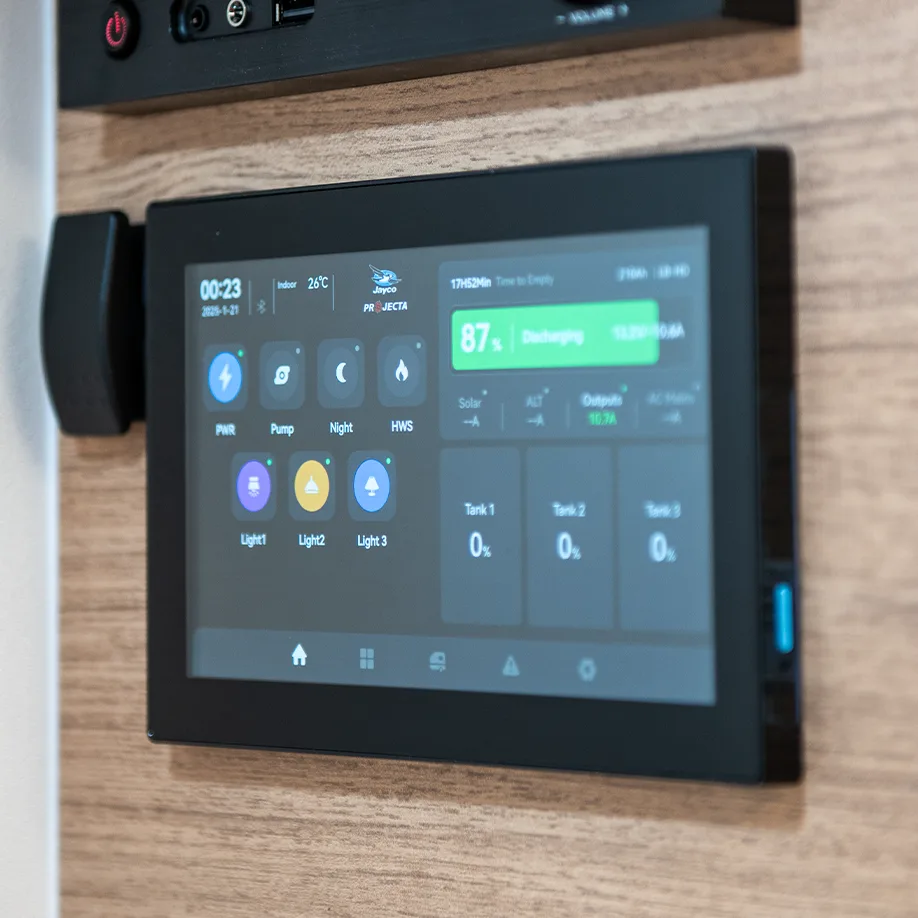 7-inch LCD touchscreen panel for monitoring vital  RV system status