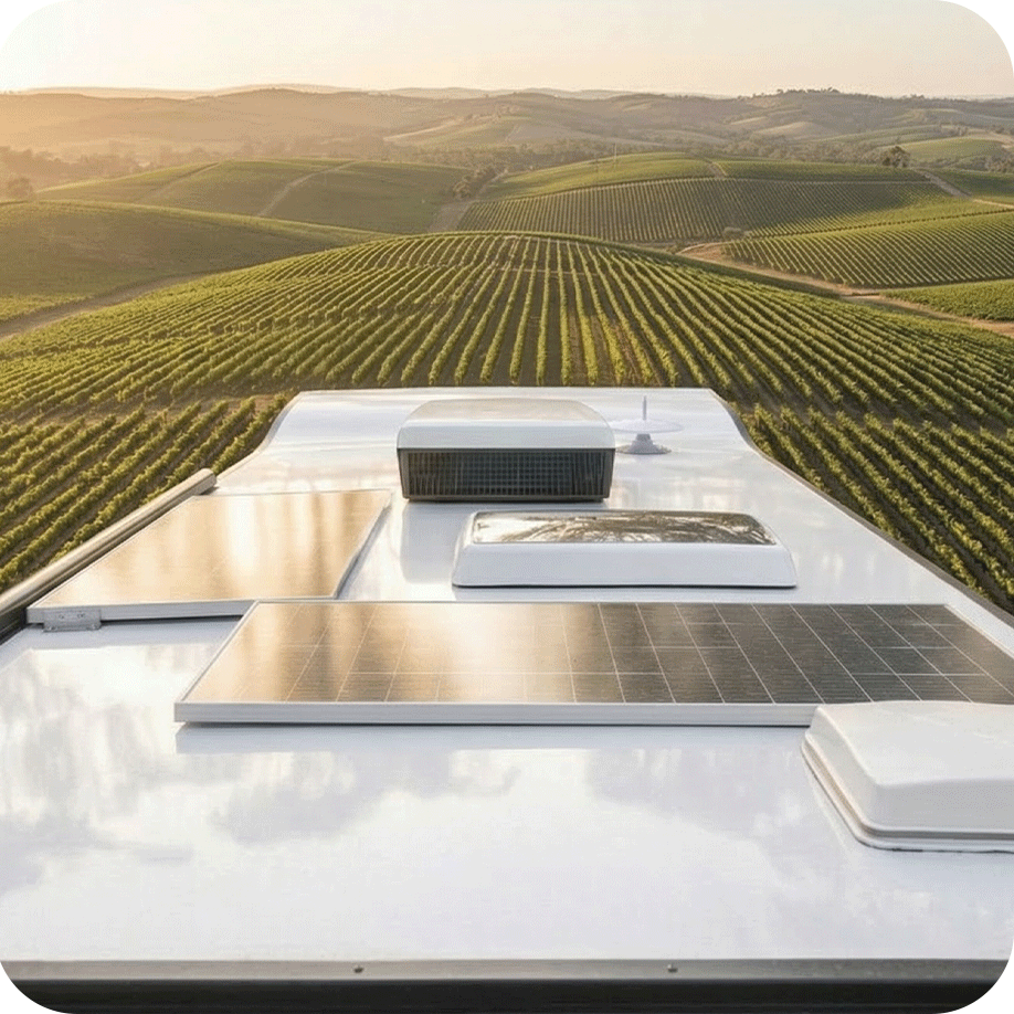 260w Roof-mounted solar with twin cell technology and 300Ah lithium battery