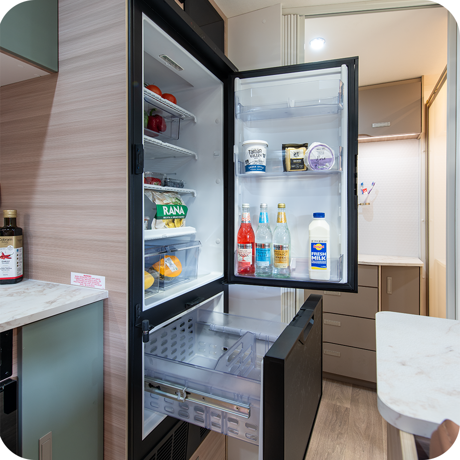 48v Adventurer Caravan 53 221L 12V fridge with separate freezer drawer compartment
