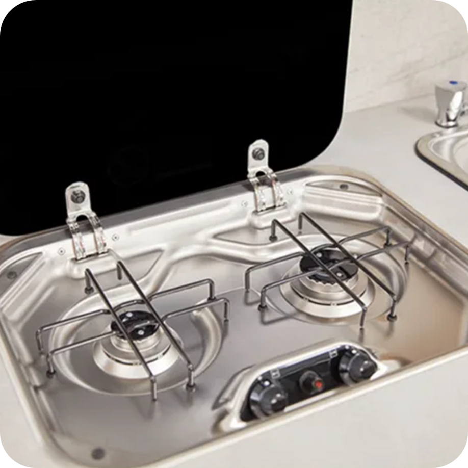 2-burner gas cooktop & grill