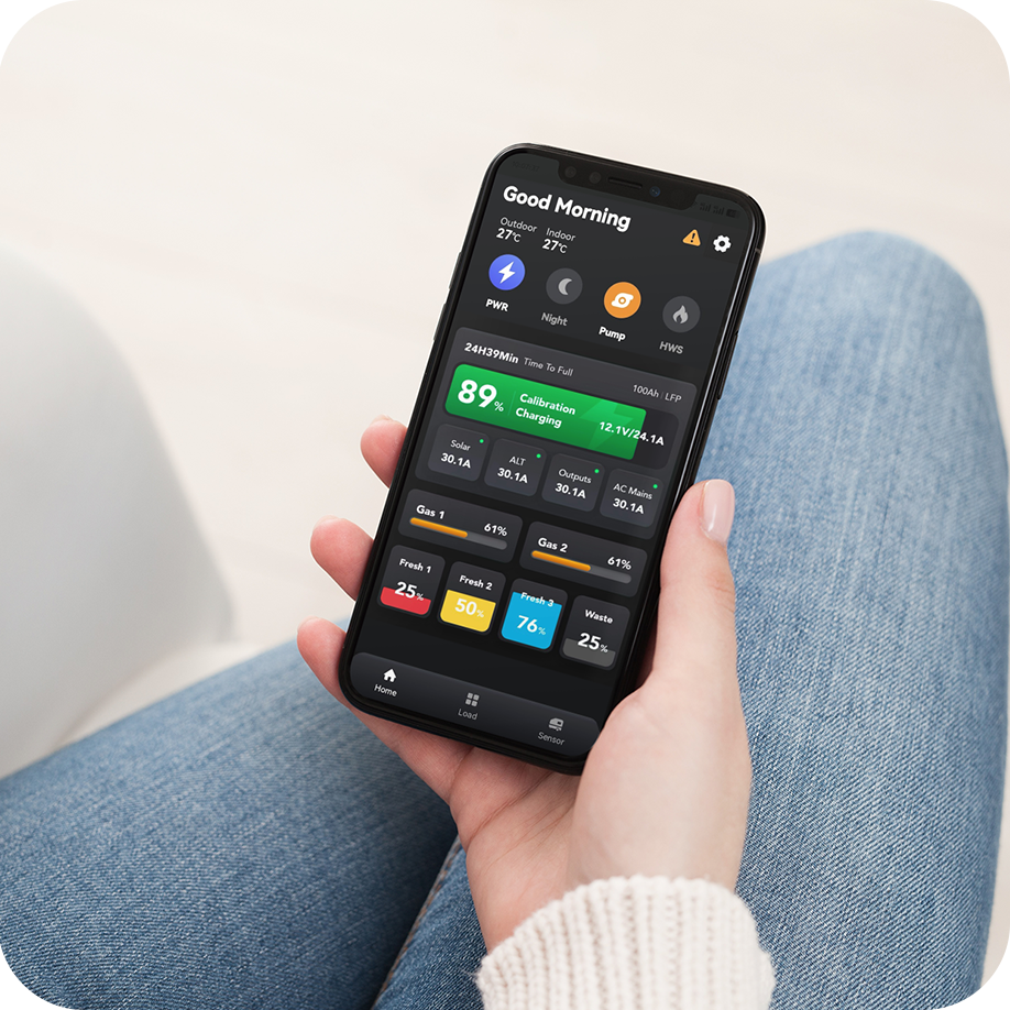 Power System - PM235J -35amp AC Charger, 30amp Solar Charging & Bluetooth App monitoring